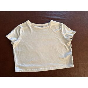 Wild Fable Cropped Plain White Tee Size L